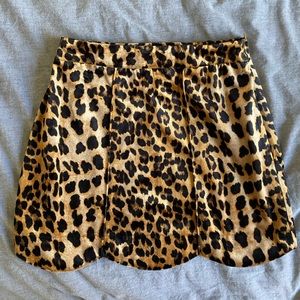 Cheetah scalloped skirt